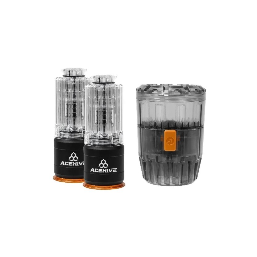 ACETECH ACEHIVE 40MM GRANATA A GAS, 80 BBS (2 PEZZI) E SPAWNER LOADER - TRASPARENTE