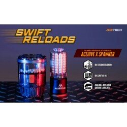 ACETECH ACEHIVE 40MM GAS GRENADES, 80 BBS (2 PCS) AND SPAWNER LOADER - TRANSPARENT