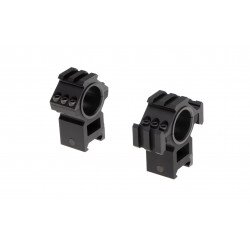 TRI-SDE RAIL MOUNT RINGS - 25.44MM/30MM - BLACK