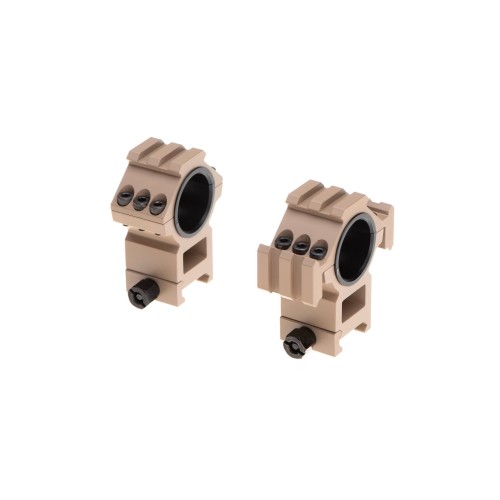 AIM-O TRI-SIDE RAIL MOUNTING RINGS 25.44MM/30MM - DESERT