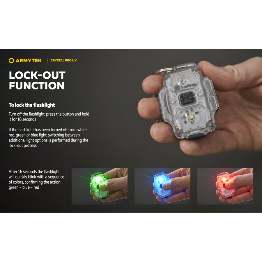 LANTERNA ARMYTEK MODEL CRYSTAL PRO UV - RED