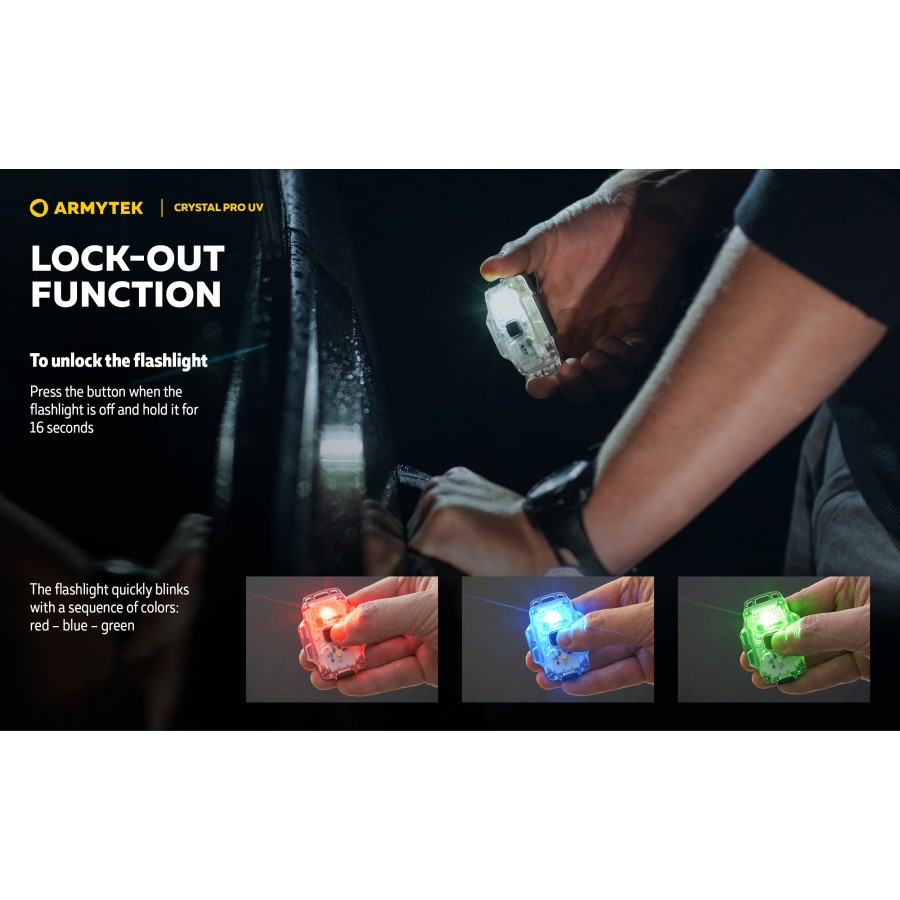 LANTERNA ARMYTEK MODEL CRYSTAL PRO UV - RED