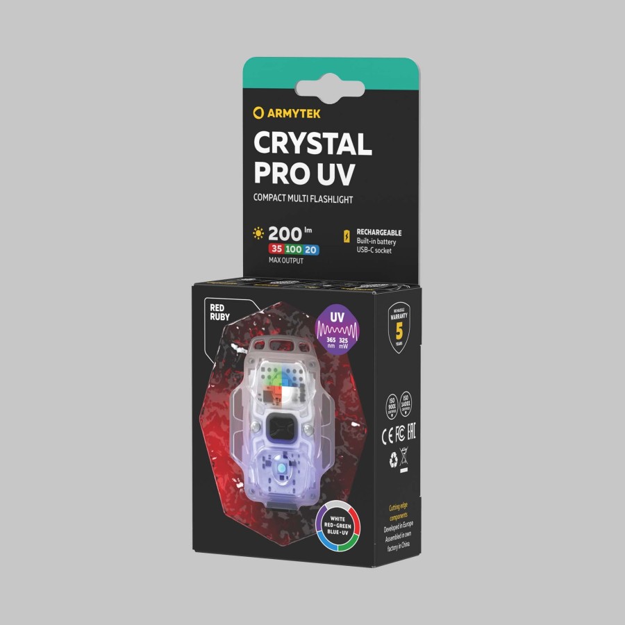 LANTERNA ARMYTEK MODEL CRYSTAL PRO UV - RED