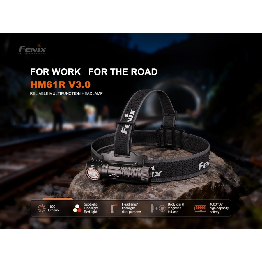 FENIX HM61R V3.0 RELIABLE MULTIFUNCTION HEADLAMP - BLACK