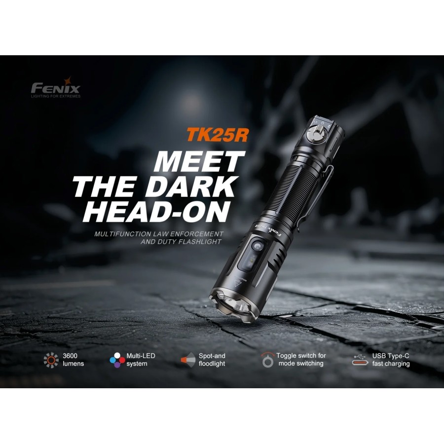 FENIX MULTIFUNCTION LAW ENFORCEMENT AND DUTY FLASHLIGHT TK25R