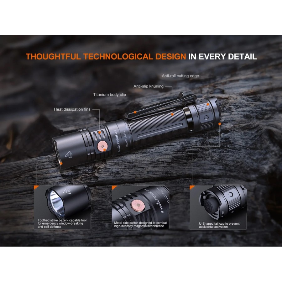 FENIX COMPACT RECHARGEABLE TACTICAL FLASHLIGHT PD36R V2.0