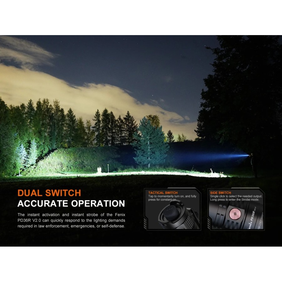 FENIX COMPACT RECHARGEABLE TACTICAL FLASHLIGHT PD36R V2.0