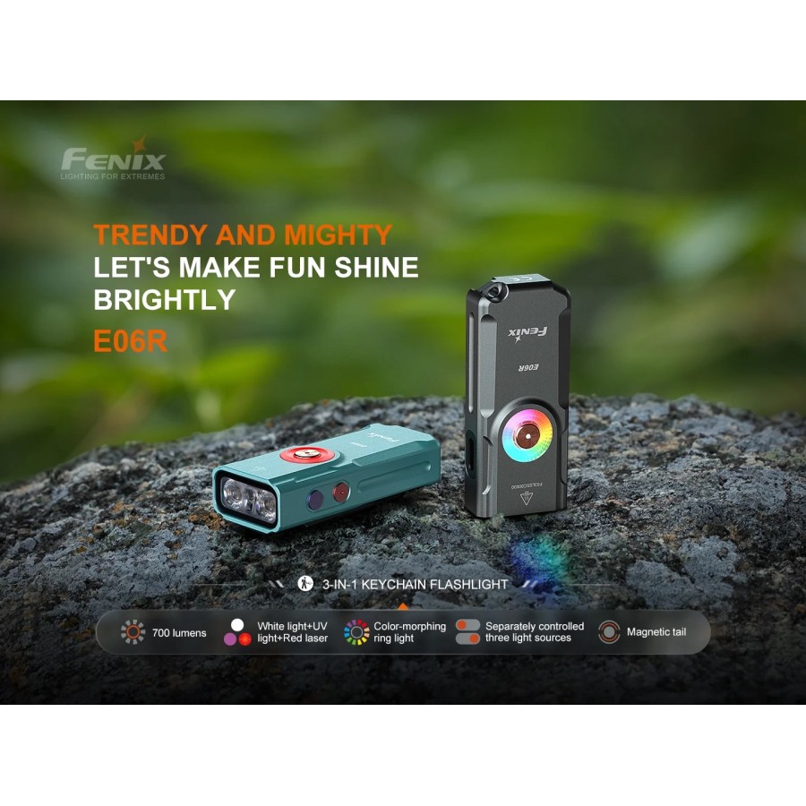 FENIX E06R KEYCHAIN FLASHLIGHT - 3 IN 1 - GRAFFITI