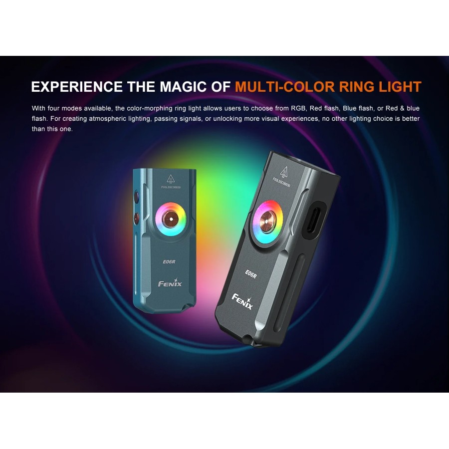 FENIX E06R KEYCHAIN FLASHLIGHT - 3 IN 1 - GRAFFITI