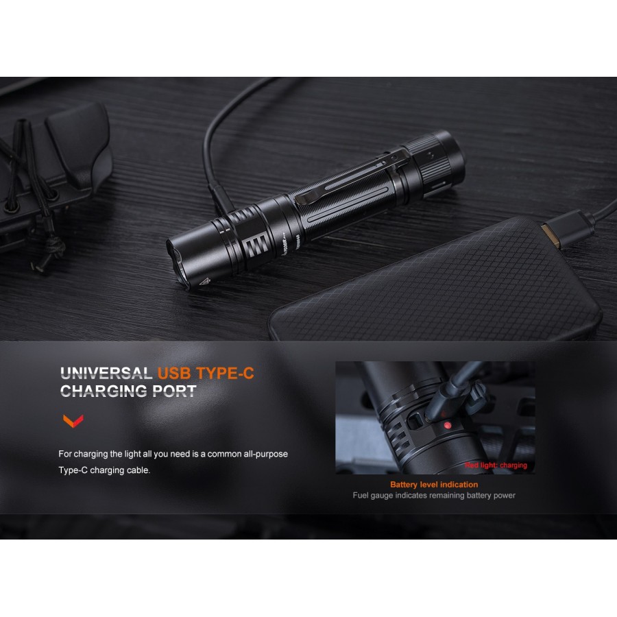 FENIX HEAVY-DUTY RECHARGEABLE TACTICAL FLASHLIGHT PD36R PRO