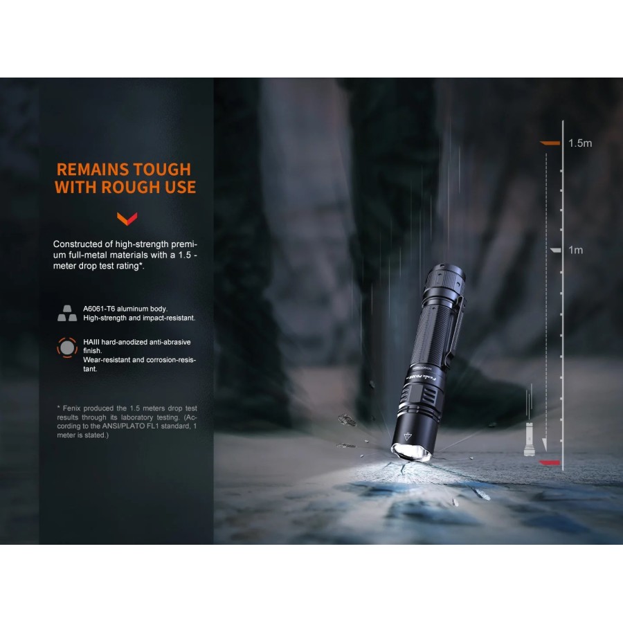 FENIX HEAVY-DUTY RECHARGEABLE TACTICAL FLASHLIGHT PD36R PRO