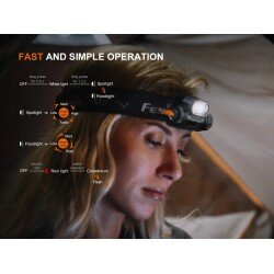 FENIX HM55R MULTI-LED LIGHTWEIGHT OUTDOOR HEADLAMP- 1200 LUMENS - DARK PURPLE