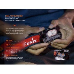 FENIX HM65R-T V2.0 RECHARGEABLE HEADLAMP - BLACK