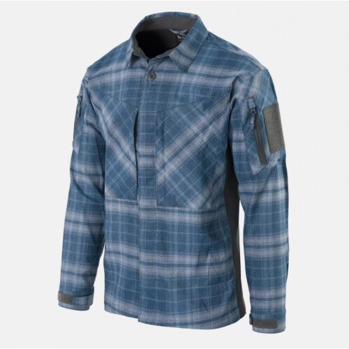 MBDU SHIRT WESTERN BLUE PLAID