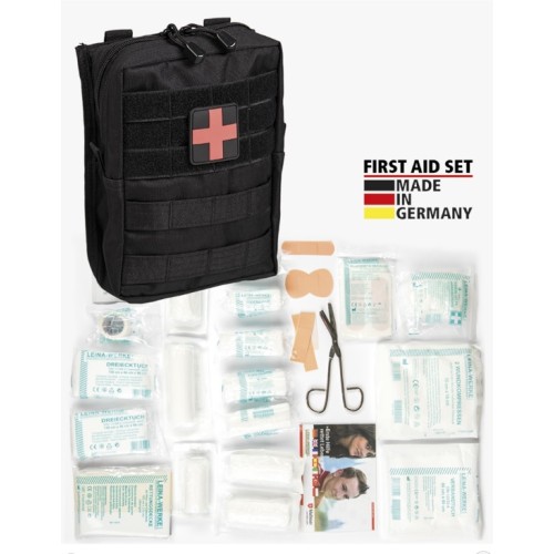 LARGE 43-PIECE FIRST AID SET LEINA - BLACK