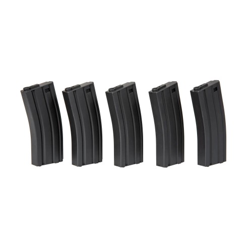 SET DE 5 INCARCATOARE MID CAP DE 140 BILE PENTRU M4/M16 - BLACK
