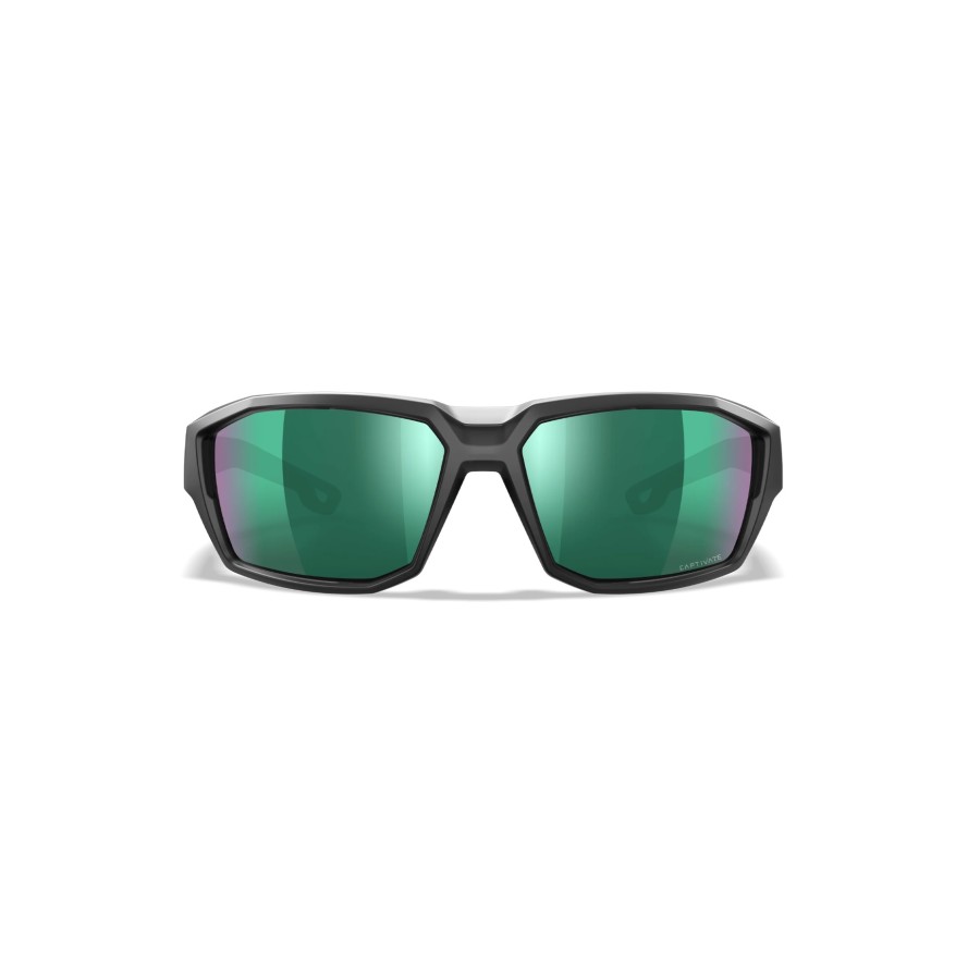 WX ALPINE LENSES: CAPTIVATE POLARIZED GREEN MIRROR FRAME: MATTE TRANSLUCENT BLACK