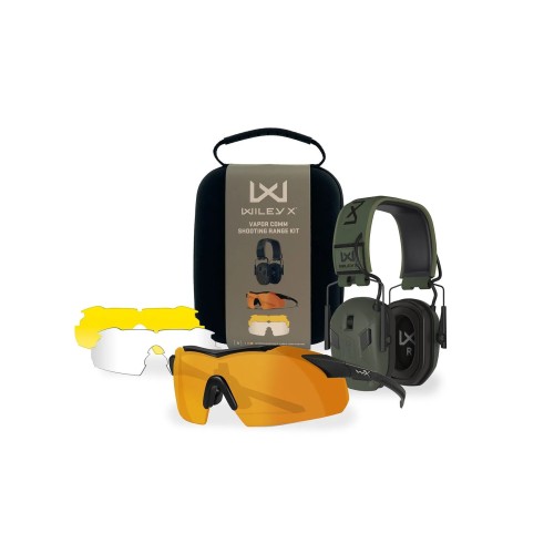 WILEY X VAPOR COMM SHOOTING RANGE KIT - LIGHT RUST /YELLOW/CLEAR LENSES