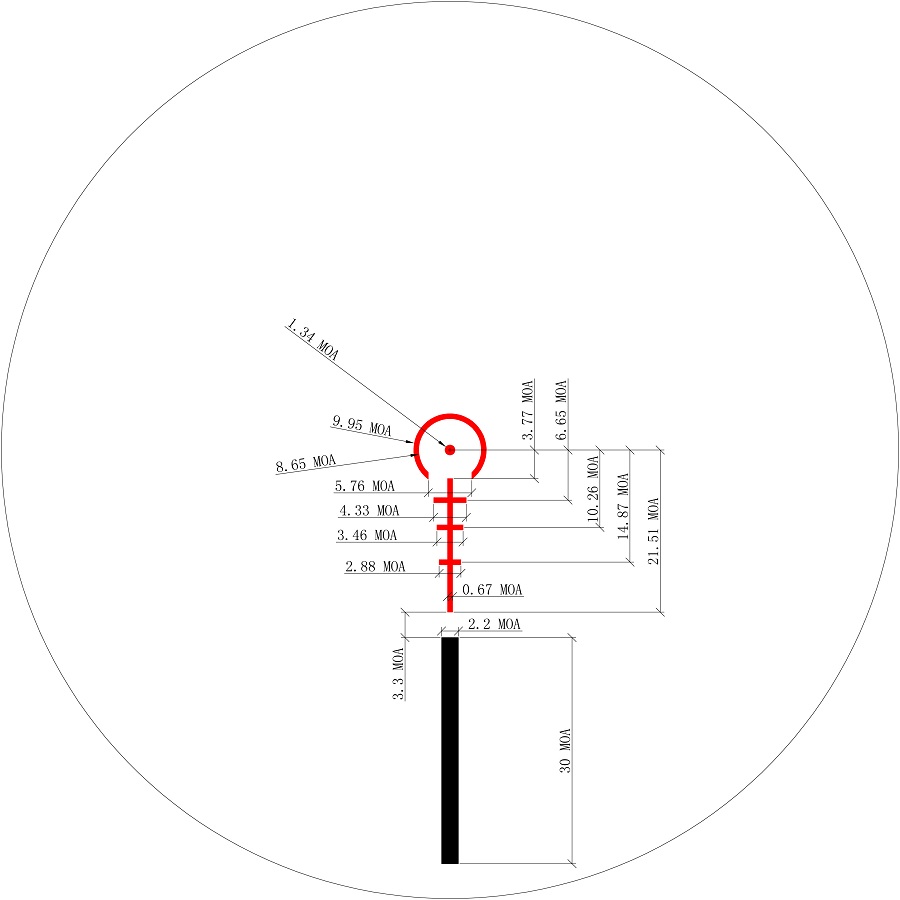 CORE TX 1-4x24 AR-223 BDC RIFLESCOPE