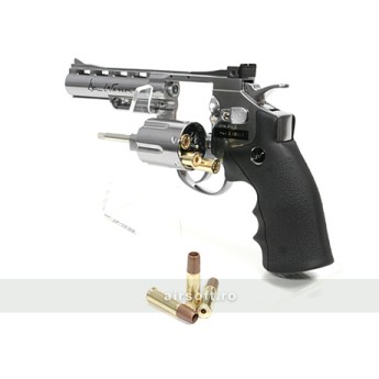 REVOLVER DAN WESSON 4 INCH SILVER - FULL METAL - GNB - CO2