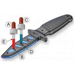 RED CLAW COLTELLO PER ALLENAMENTO CON INCHIOSTRO  - PANTHER KIT  - BLUE