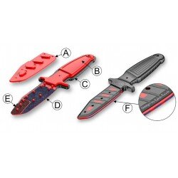 RED CLAW COLTELLO PER ALLENAMENTO CON INCHIOSTRO  - PANTHER KIT  - BLUE
