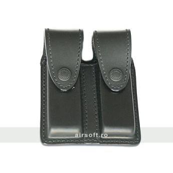 DOUBLE LEATHER MAGAZINE POUCH