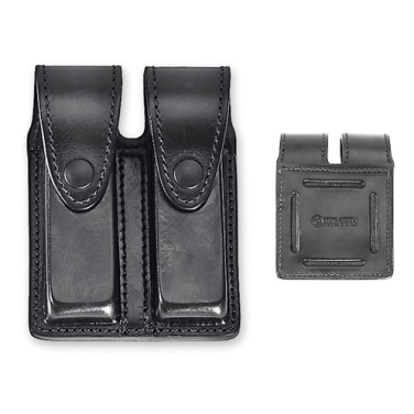 DOUBLE LEATHER MAGAZINE POUCH