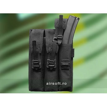 MAGAZINE POUCH WITH 3 COMPARTMENTS (BLACK)