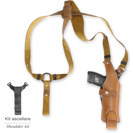 TEACA VERTICALA DIN PIELE PENTRU G17 - TIP HAM (NEGRU)