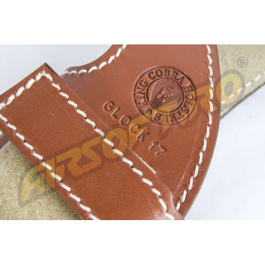 VERTICAL LEATHER HOLSTER FOR G17 - HARNESS TYPE (BROWN)