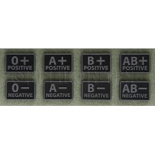 PATCH GRUPA SANGUINA A-POZITIV/B-POZITIV/AB-POZITIV/O-POZITIV/A-NEGATIV/B-NEGATIV/AB-NEGATIV/O-NEGATIV/ - NEGRU