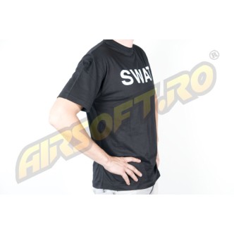 TRICOU NEGRU CU IMPRIMEU SWAT