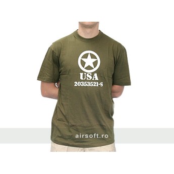TRICOU OLIV CU IMPRIMEU ALLIED STAR
