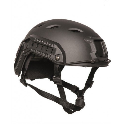 US BLACK â€²FASTâ€²W/RAIL PARATROOPER HELMET