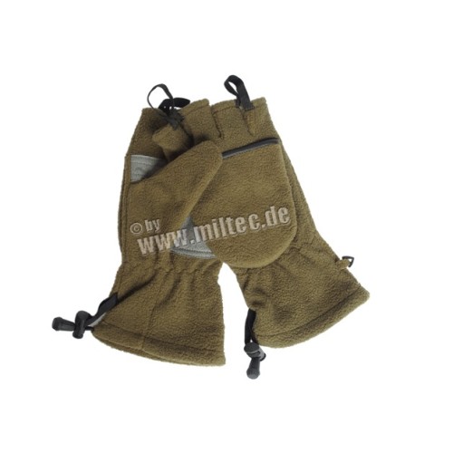 GUANTI FLEECE CON DITA RIMOVIBILI VERDE OLIVA