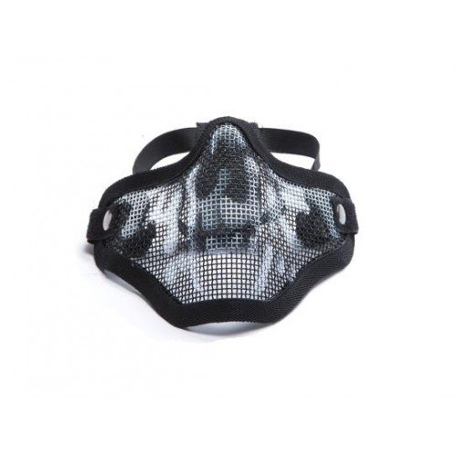 METAL MESH MASK WITH SKULL PRINT