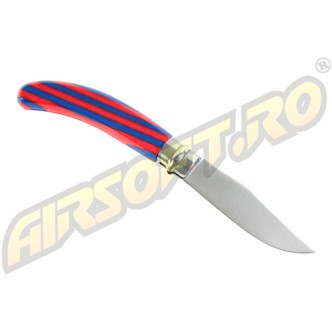KNIFE WITH RED-BLUE HANDLE
