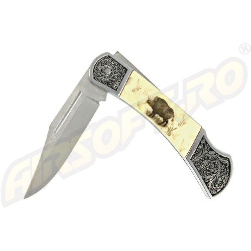 COLTELLO CON MANICO IN ZAMAK - INCISO CINGHIALE