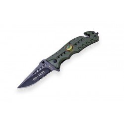 BRICEAG CU DESCHIDERE RAPIDA - 8 CM - SURVIVAL FOLDING - GREEN - ARMY EMBLEM