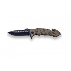 BRICEAG TACTIC CU DESCHIDERE RAPIDA - 8.5 CM / MANER CAUCIUCAT - DIGI CAMO