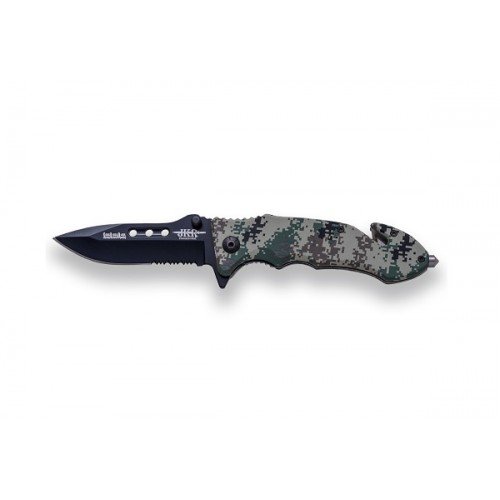 BRICEAG TACTIC CU DESCHIDERE RAPIDA - 8.5 CM / MANER CAUCIUCAT - DIGI GREEN