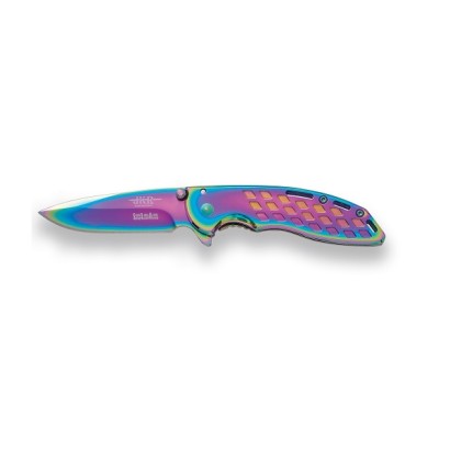 BRICEAG CU DESCHIDERE RAPIDA - FULL RAINBOW TITANIUM COATED - 7 CM