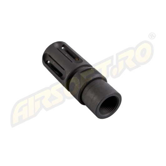 EVOLUTION SOFTAIR FLASH HIDER- CNC STEEL BIRDCAGE - 14MM - CW/CCW