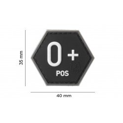PATCH CAUCIUC - HEXAGON - 0 POZITIV - SWAT