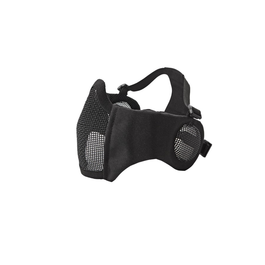 ASG MASK IN METAL MESH WITH CHEEK PADS AND EAR PROTECTION - BLACK