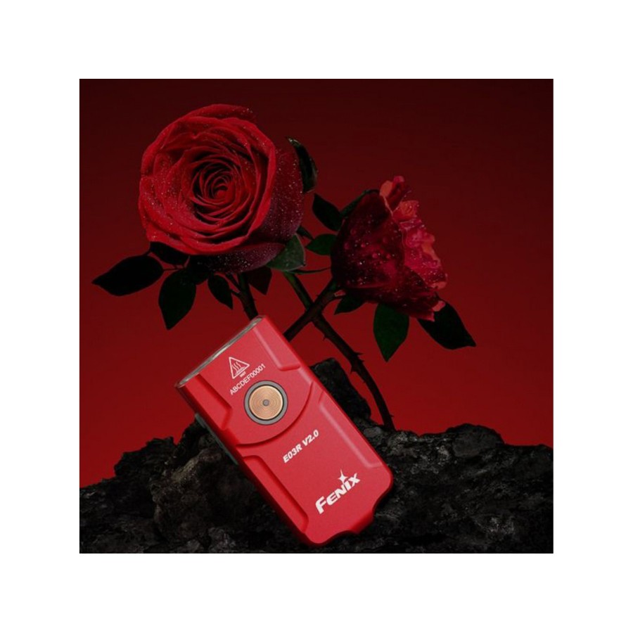 FENIX TORCIA PORTACHIAVI - TUTTO IN METALLO - E03R V2.0 - ROSE RED
