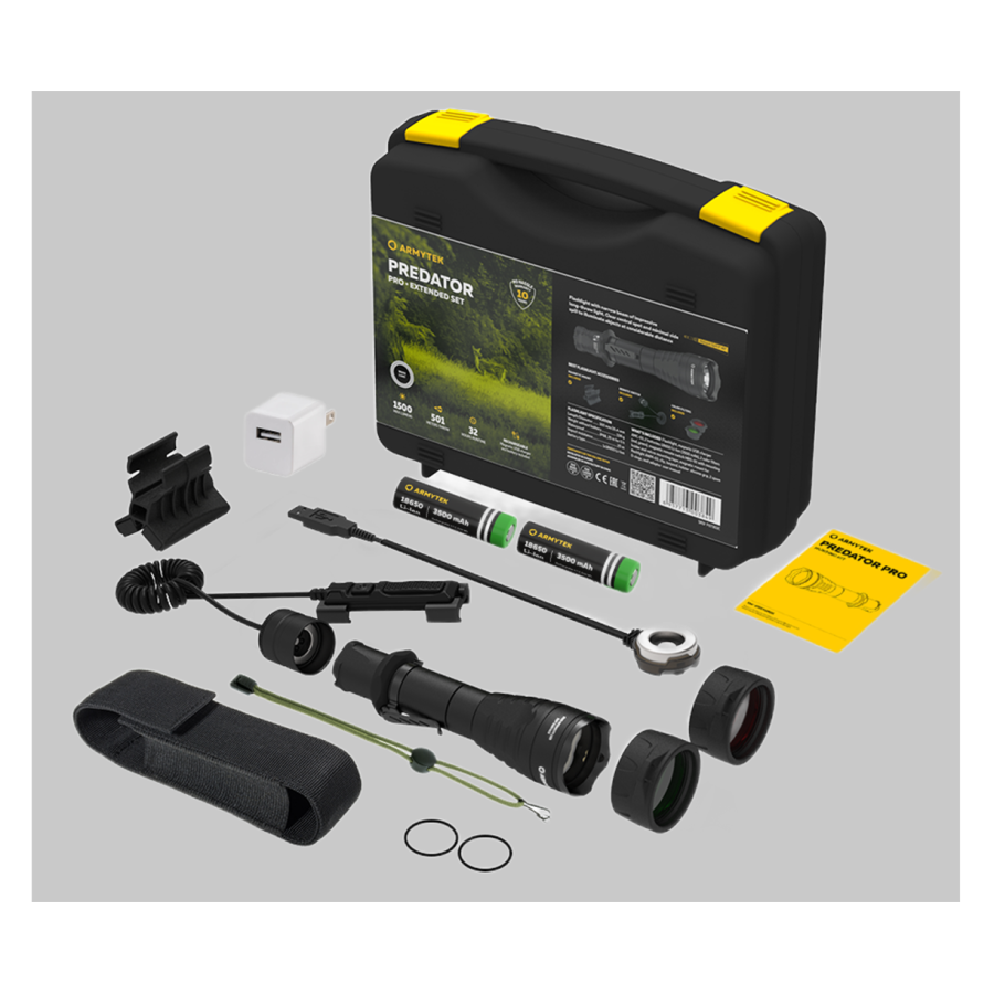 ARMYTEK SET LANTERNA PREDATOR PRO MAGNET USB - WHITE