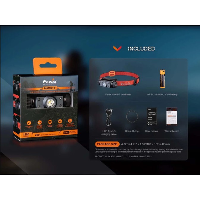 FENIX HM62-T LAMPADA FRONTALE LEGGERA PER TRAIL RUNNING