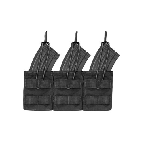 PORTA CARICATORE TRIPLO PER AK - BUNGEE RETENTION - NERO